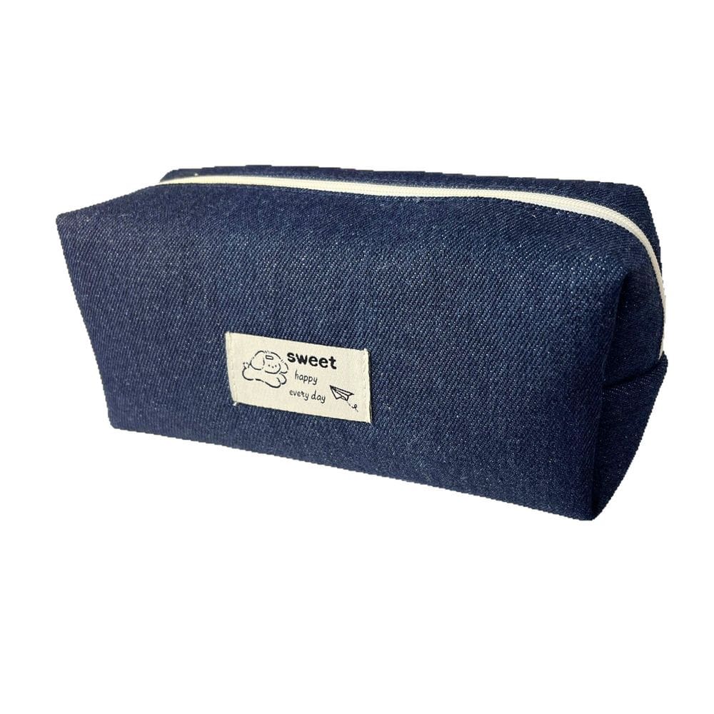 Estojo para lápis, jeans, bolsa de caneta portátil de grande capacidade