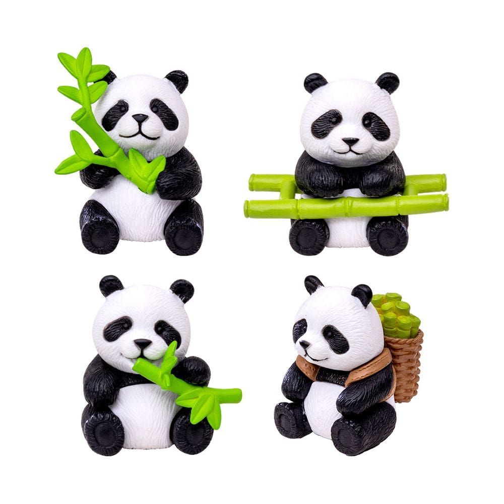 Estatuetas de panda de bambu para resina de decoração de jardim 31g