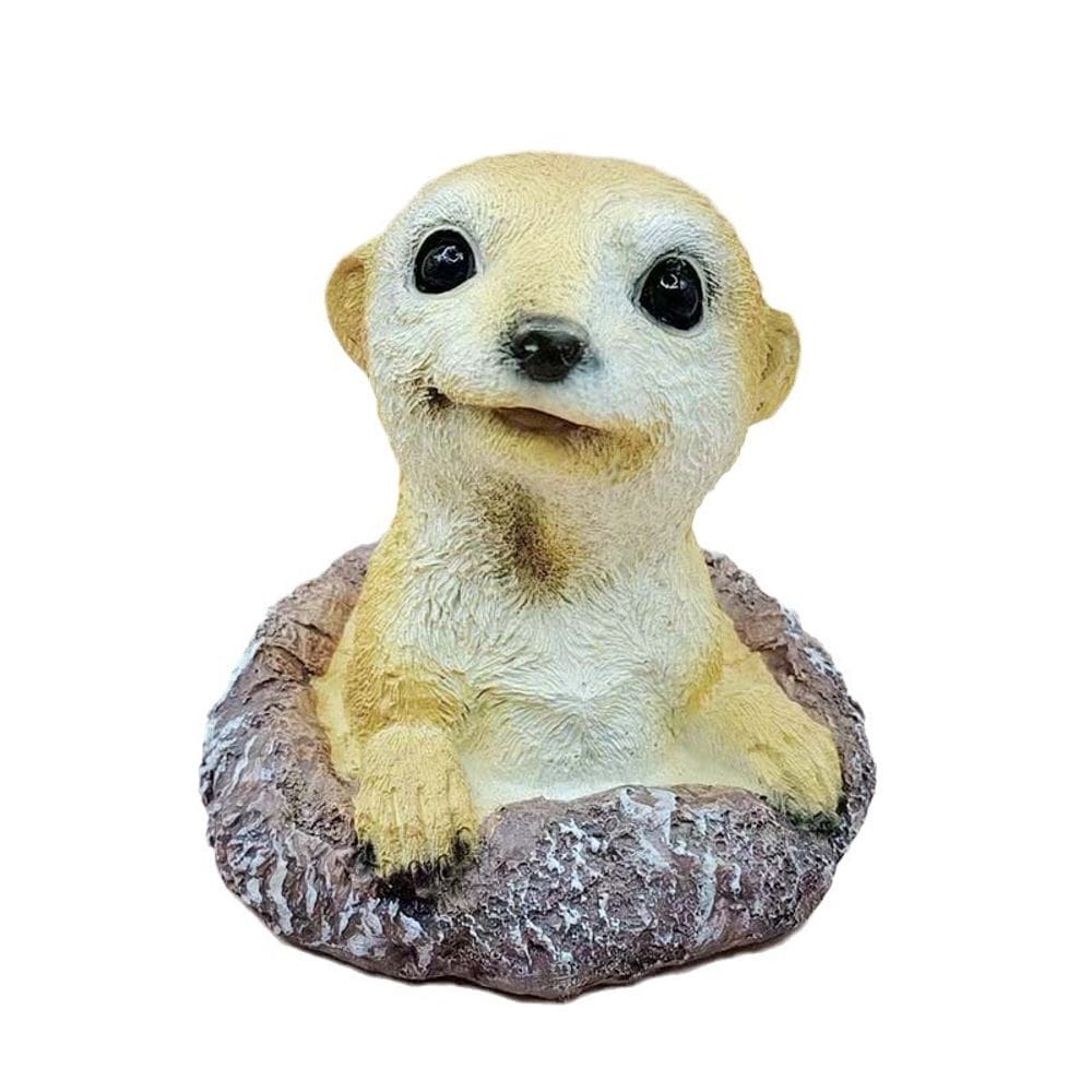Escultura de decoração de jardim Meerkat Resin Realistic Resin 14,5 cm