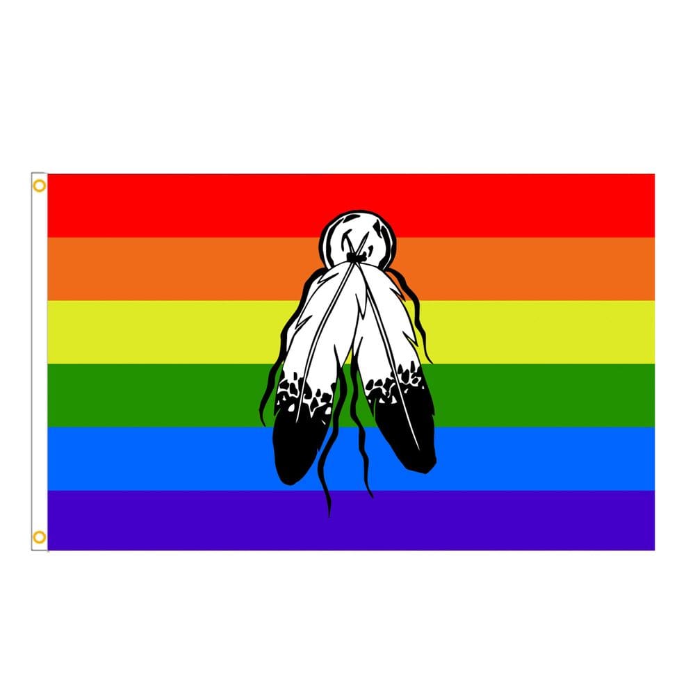 Bandeira Rainbow Indian Feather 90x150cm Poliéster Pride