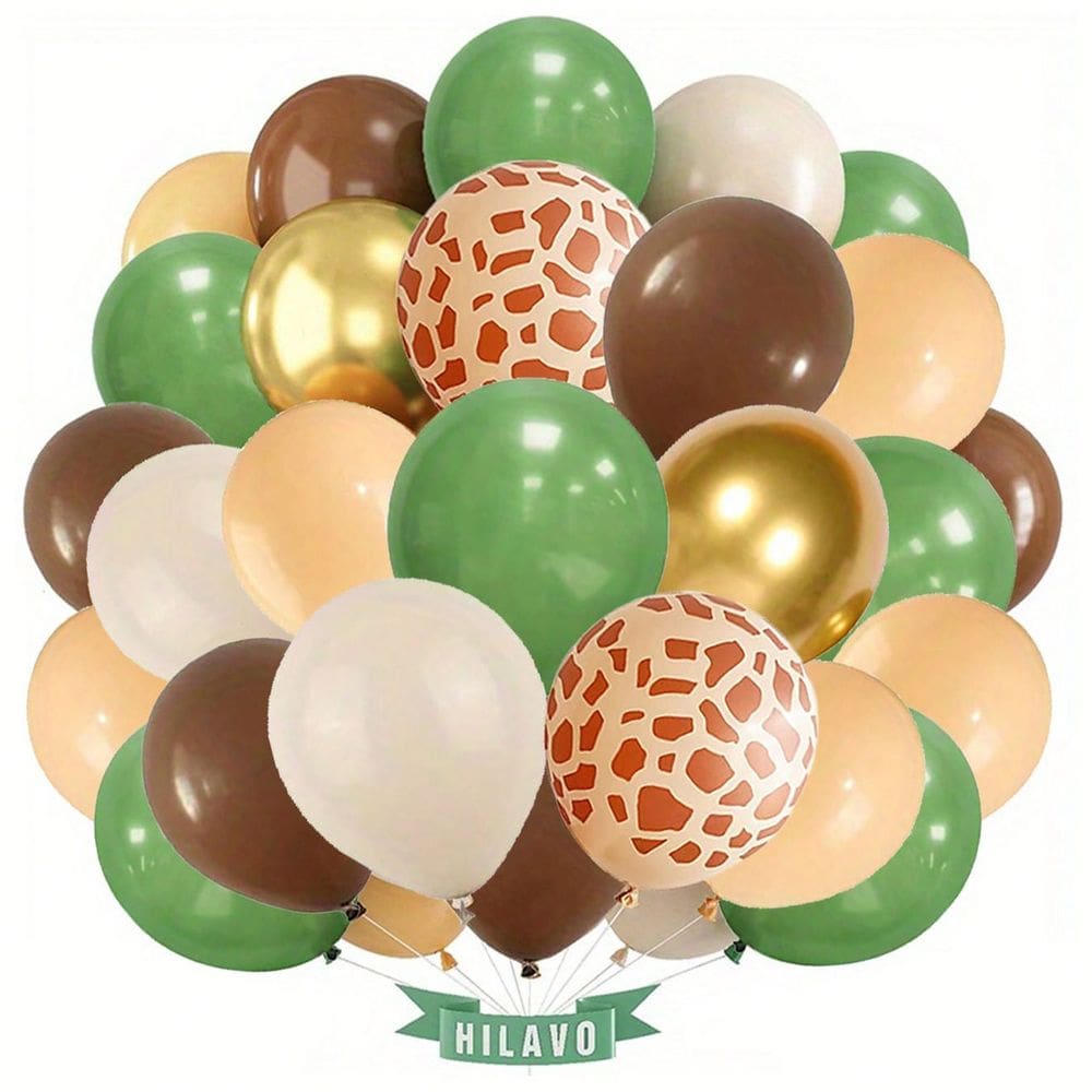 Conjunto de balões Jungle Theme 44 Latex 25-30 cm com estampa animal