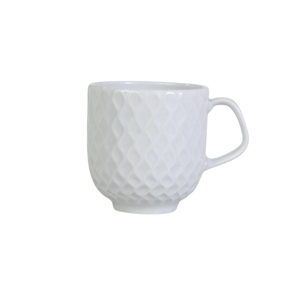 Caneca  Chá Café Relevo Aqua 350 ml Branca Germer Porcelanas
