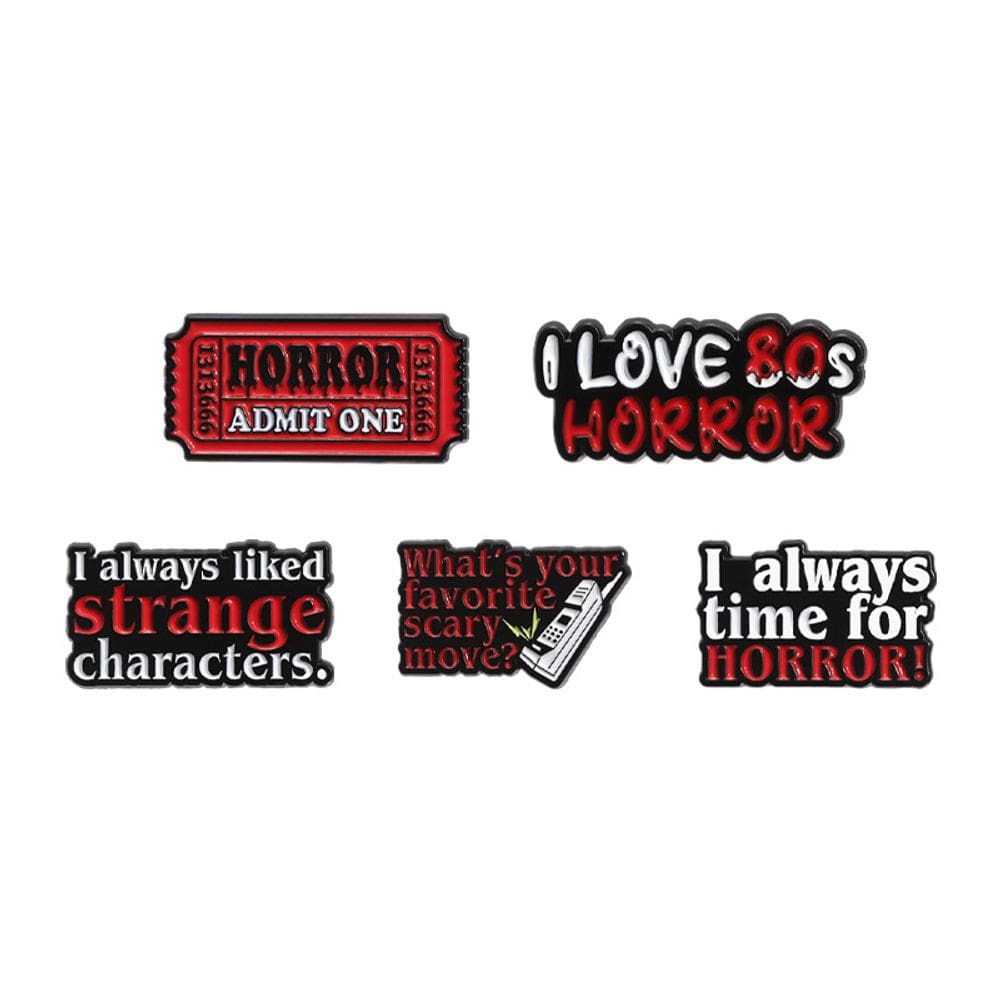 Conjunto de broches em liga esmaltada com tema de terror para roupas