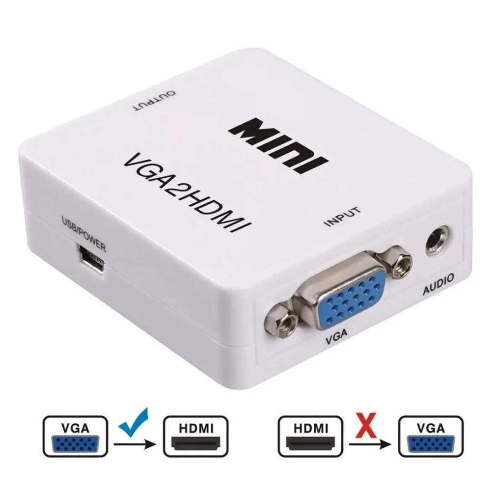 Mini Conversor Vga Para Hdmi Vídeo Hd Usb Kap-V105 - Novo