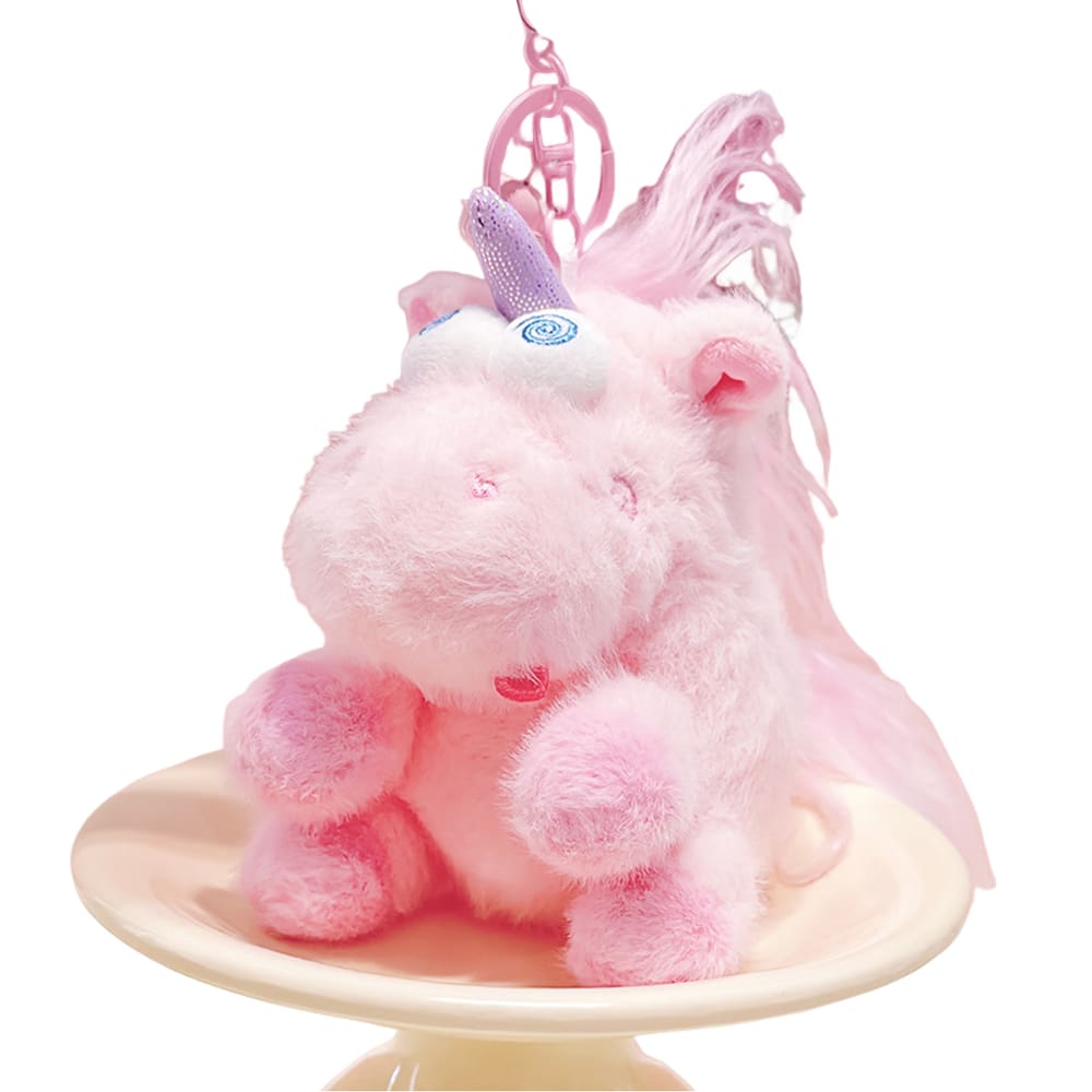 Chaveiro de pelúcia, unicórnio, rosa, brinquedo macio para crianças e adultos