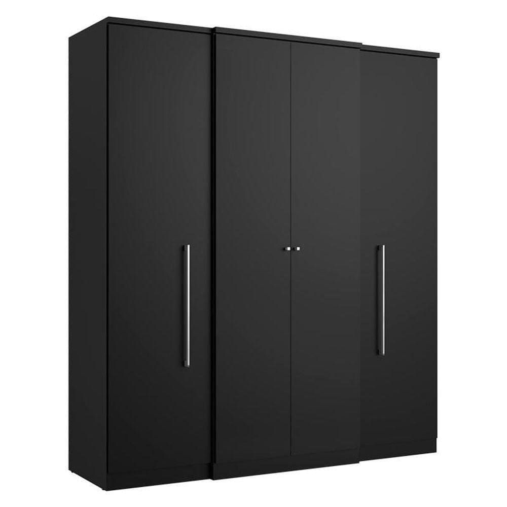 Guarda Roupa Casal Splendore 4 Portas Preto Acetinado - Thb