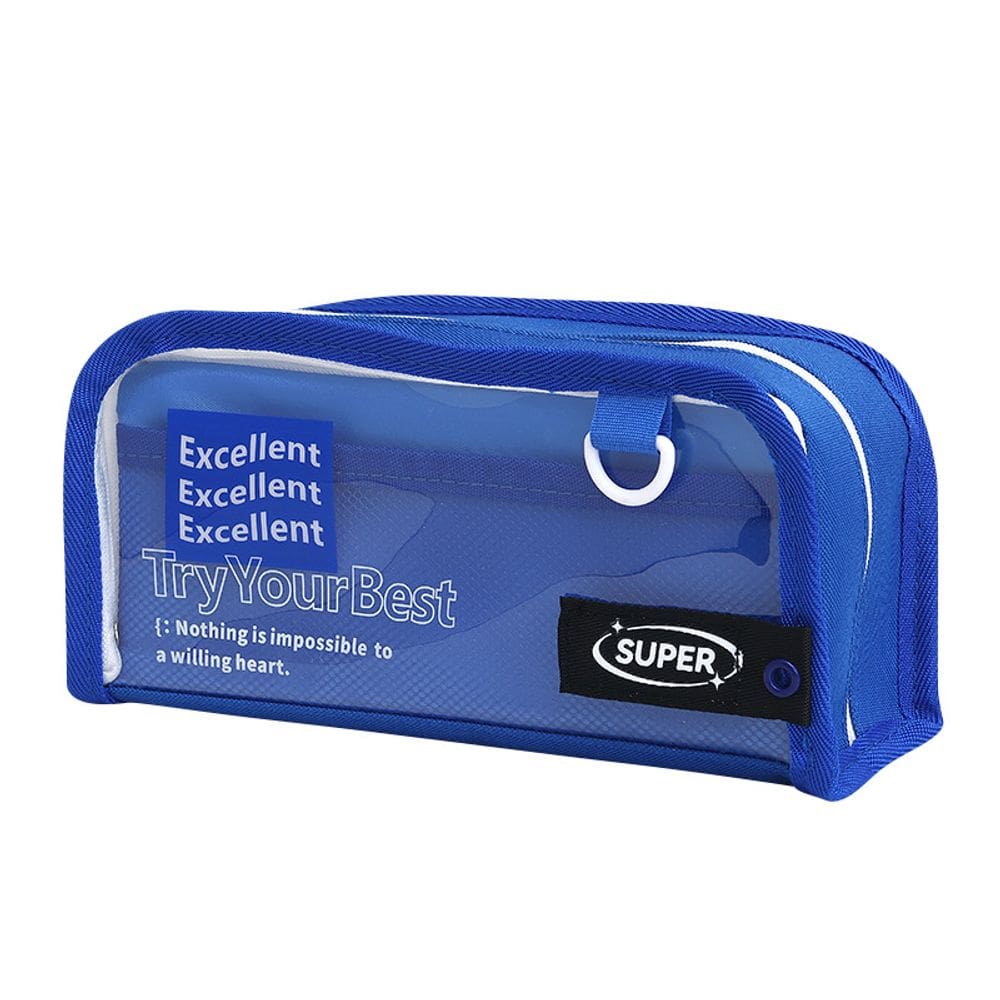 Estojo de lápis multifuncional de grande capacidade transparente