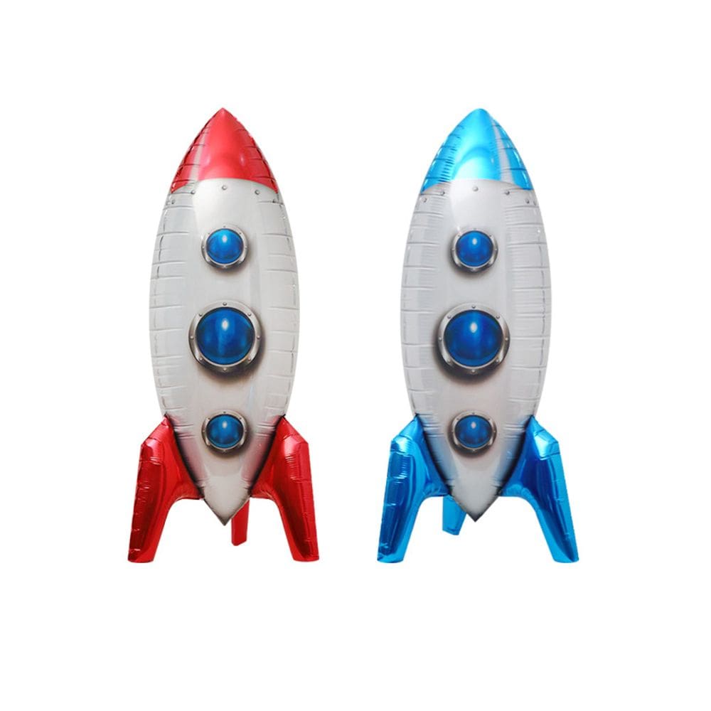Conjunto de balões metalizados Space Rocket 4D inflável x2 para festa