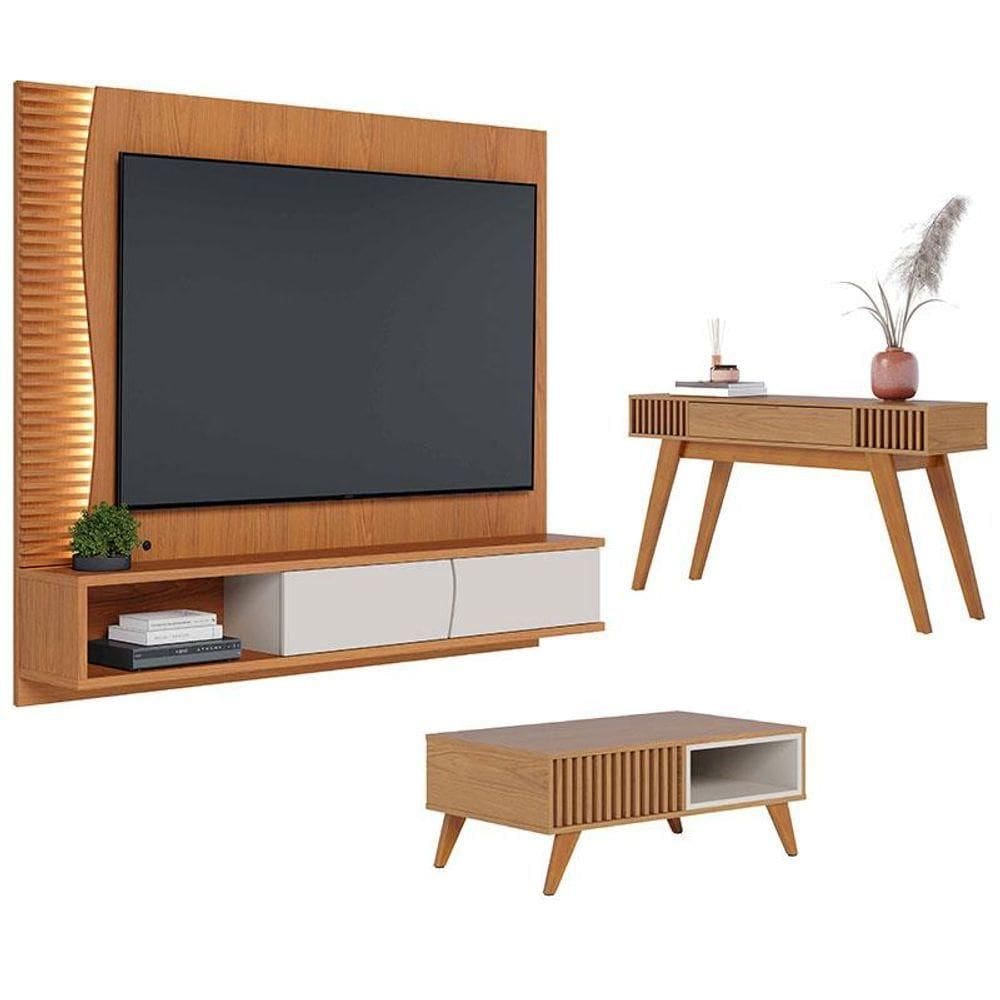 Home Suspenso Egeu Com Mesa De Centro Jeri Freijó Off White E Aparador Riviera Freijó - Colibri