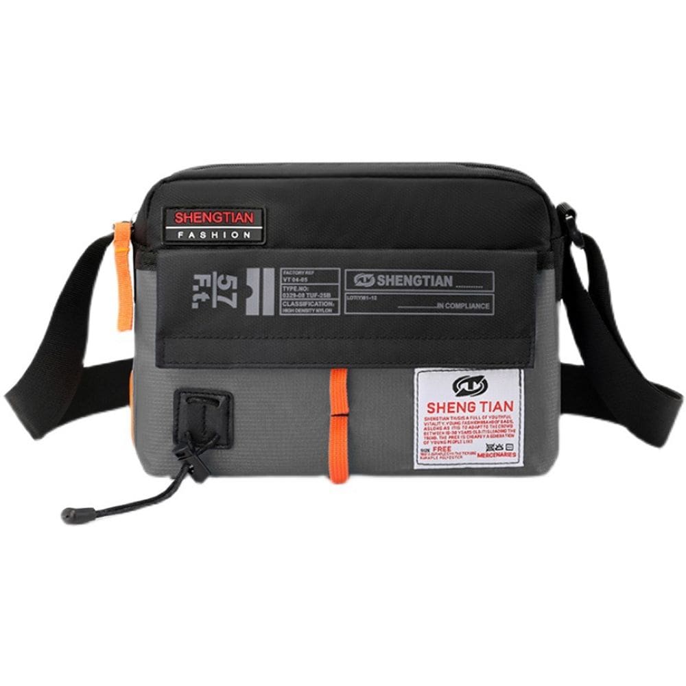 Bolsa Messenger de nylon para homens, bolsa de ombro compacta, preta