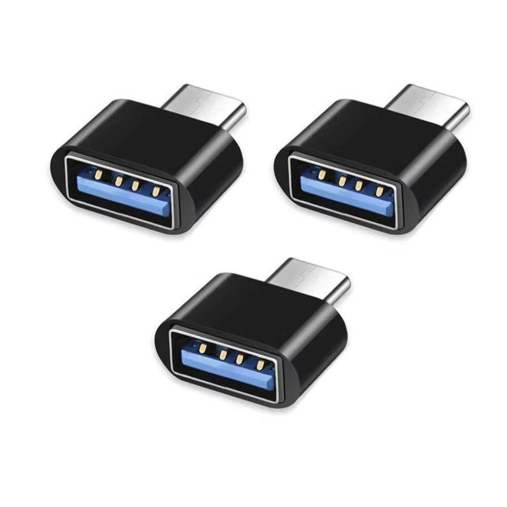 Kit 3X Adaptador Plug Otg Usb Tipo C Fêmea Para Usb A Macho