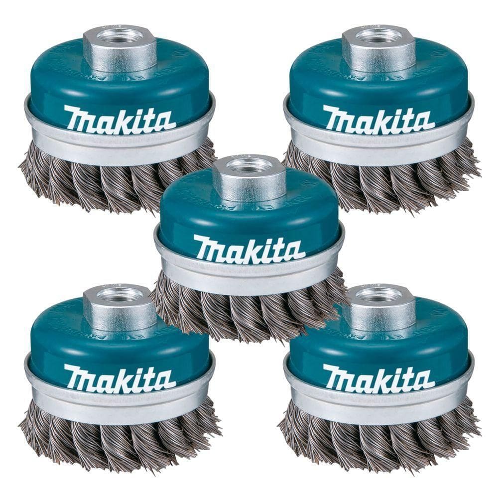 Escova De Aço Tipo Copo 100mm Fio Trançado Makita D-29290 - 5 Unidades