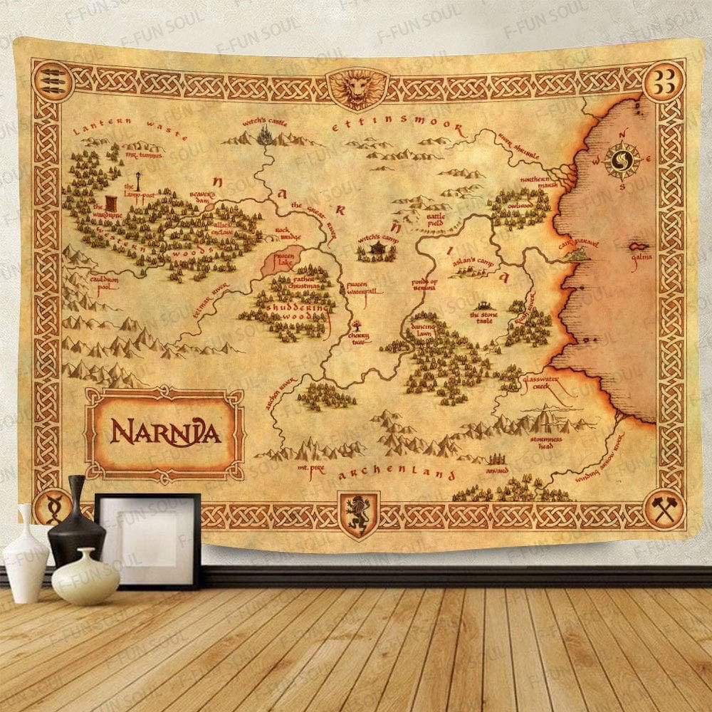 Tapeçaria para pendurar na parede Fantasy World Map of Narnia 150x130cm