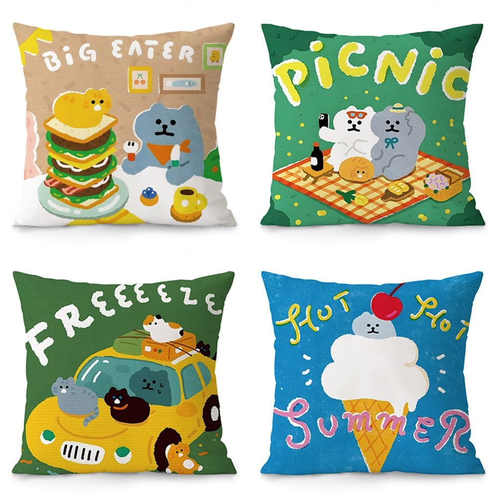 Capa de almofada Dopamine Mood Boosting Animal Series 35x35cm