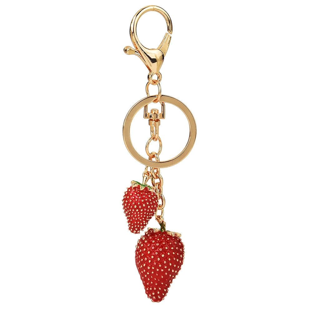Chaveiro Fashion Morango e Frutas Vermelhas Metal 4-13,5 cm