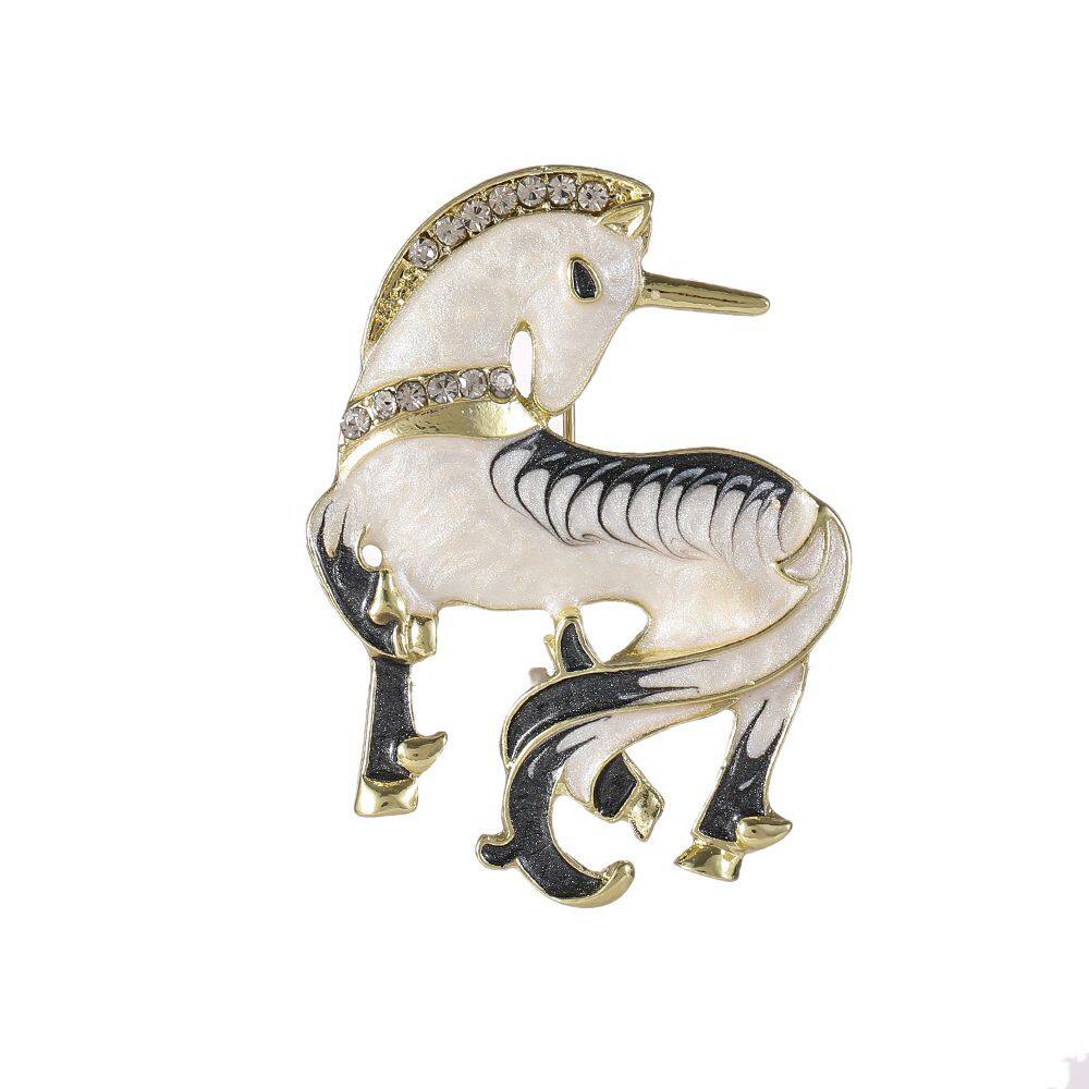 Broche Pin Elegant Horse Unicorn Esmalte para mulheres