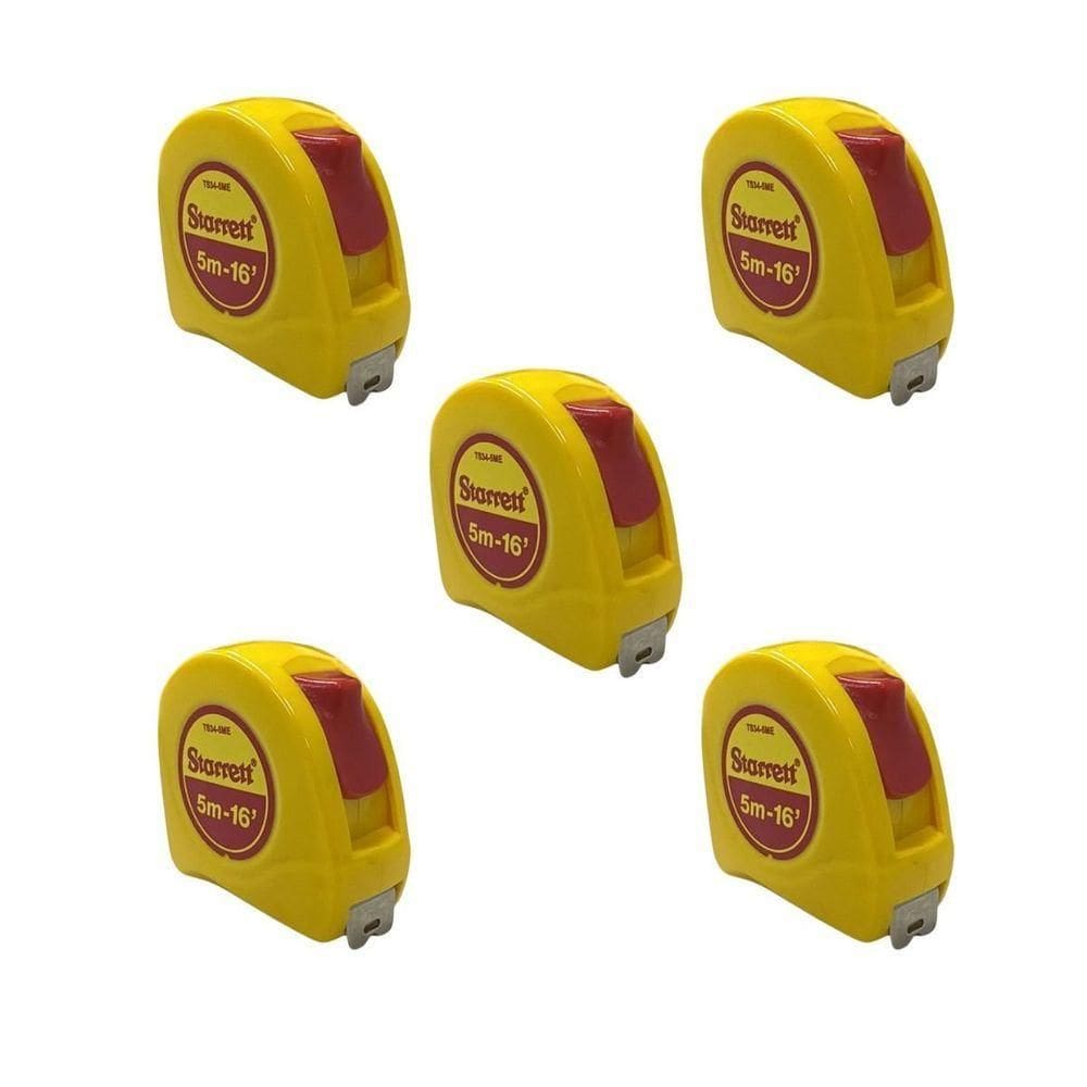 Kit 05 Trenas De Bolso 5m Série Kts Starrett Kts34-5me – Precisa, Resistente E Profissional