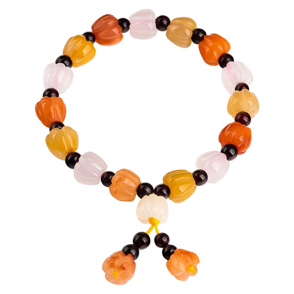 Pulseira natural Jinsi Yu Pumpkin Beaded para mulheres