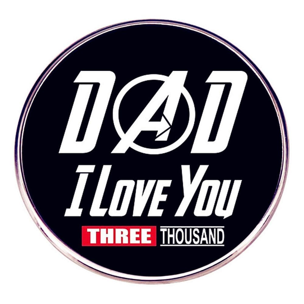 Broche Pin Dad I Love You Three Thousand Alloy Black 3x3cm