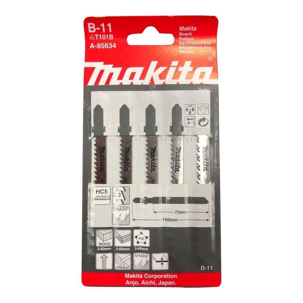 Jogo De Laminas De Serra Tico-tico Para Madeira B11 Makita A-85634