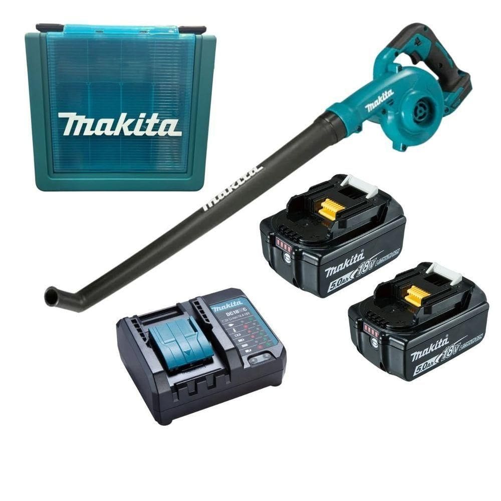 Kit Soprador à Bateria Dub186z-p + 2 Baterias 18v 5ah + Carregador Dc18wc Bivolt + Maleta Plástica M