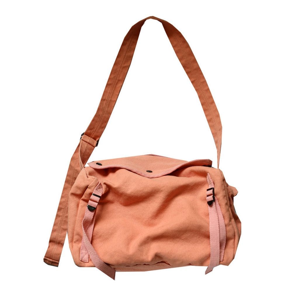 Bolsa Messenger de lona casual para mulheres, estilo coreano, 30x24x22cm