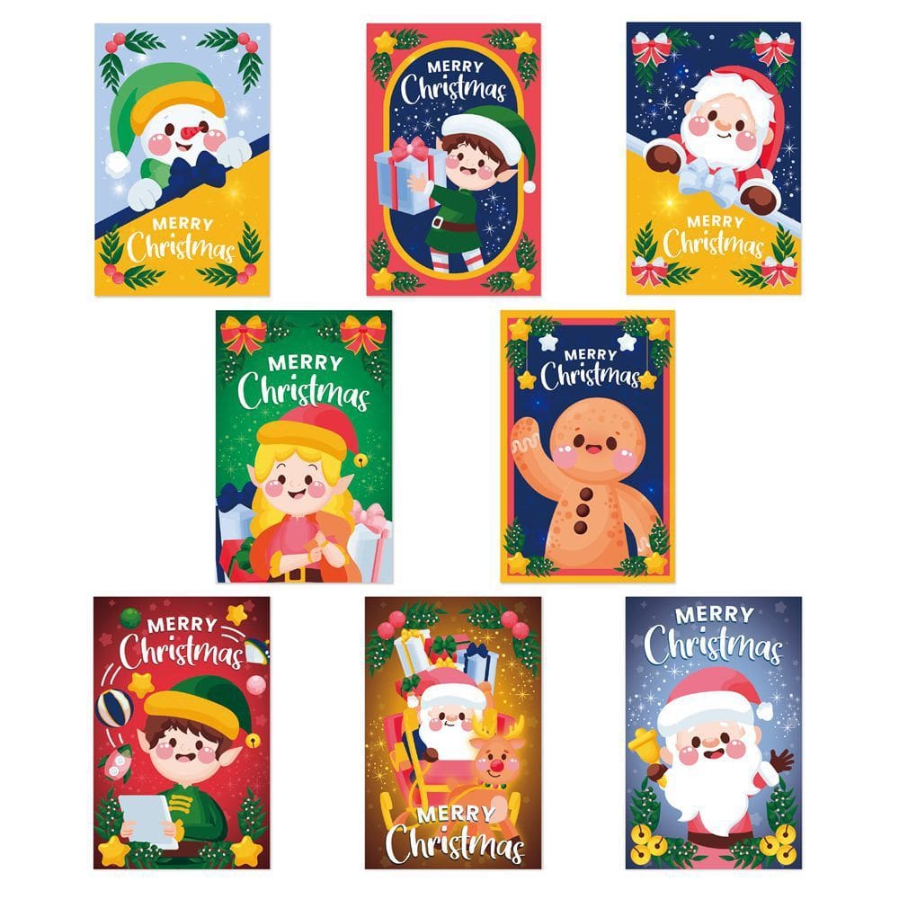 Conjunto de adesivos de Natal para copos, 8 peças à prova d`água