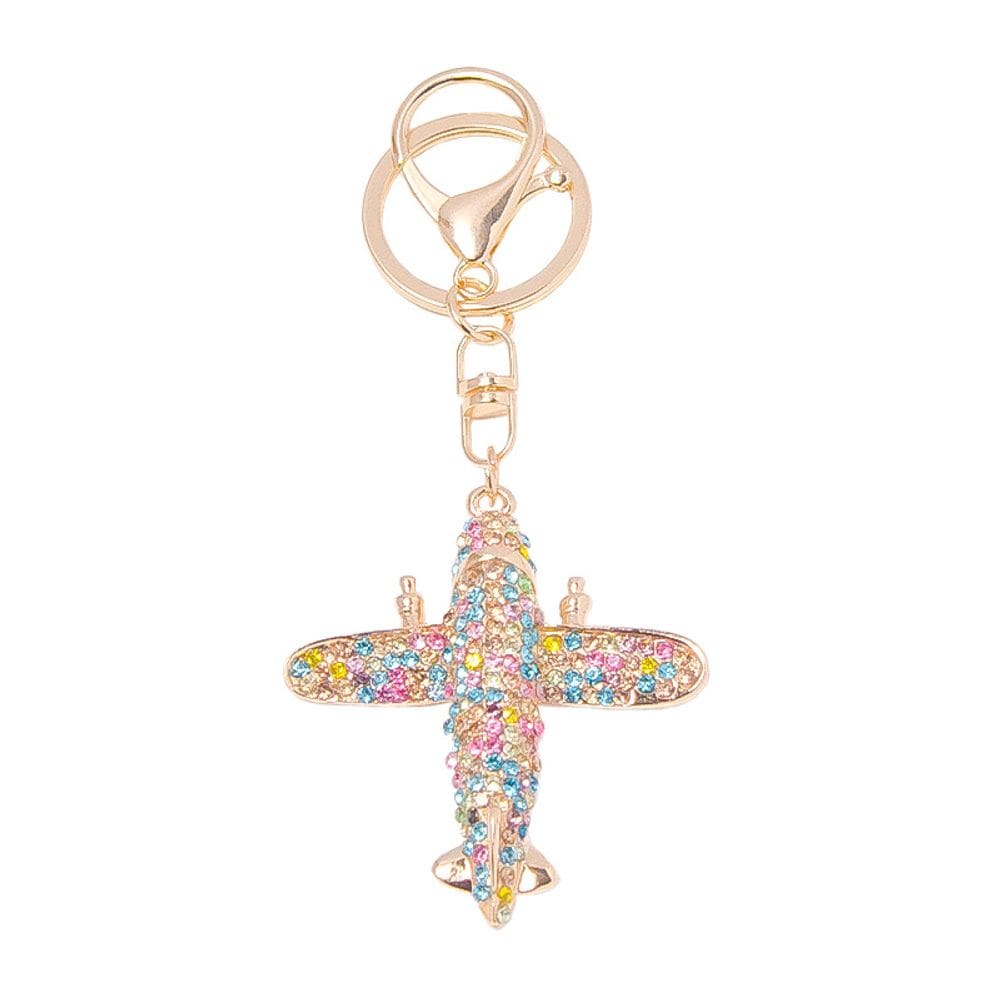 Chaveiro de strass colorido em liga de avião 5,5x6,2 cm 27,7g