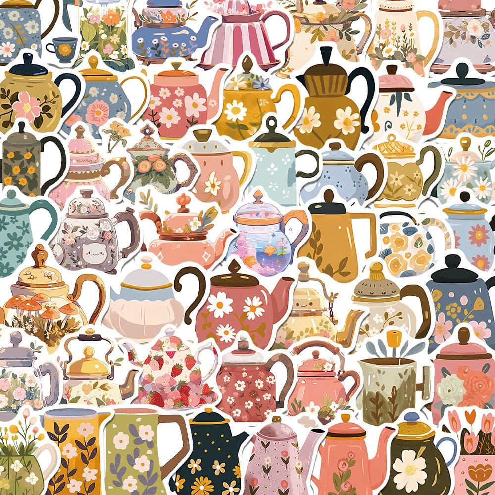 Adesivos Creative Floral Bule, 50 unidades à prova d`água para bricolage