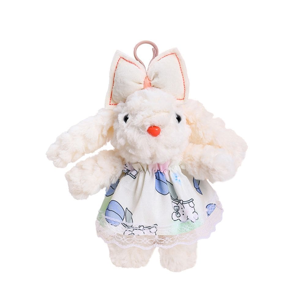 Chaveiro de pelúcia fofo coelhinho de orelhas caídas para mulheres e meninas