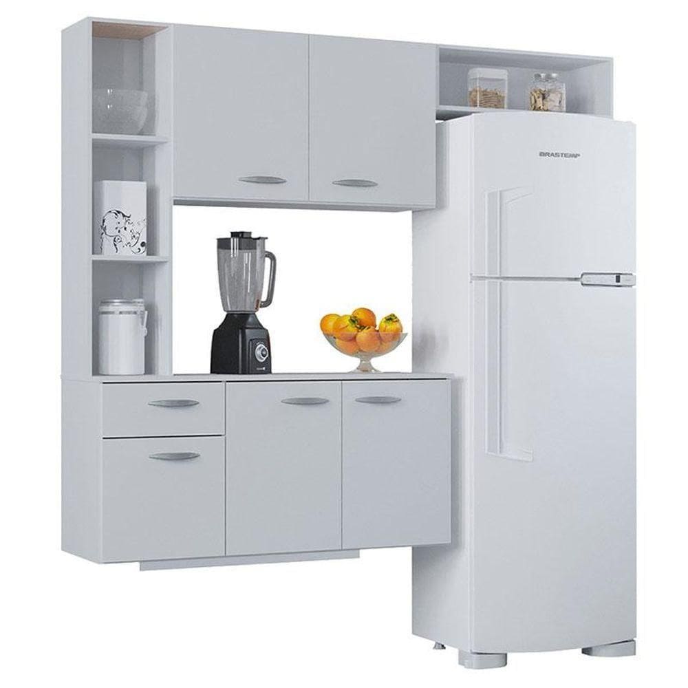 Cozinha Com Balcão Isis 163 Cm Branco - Poquema