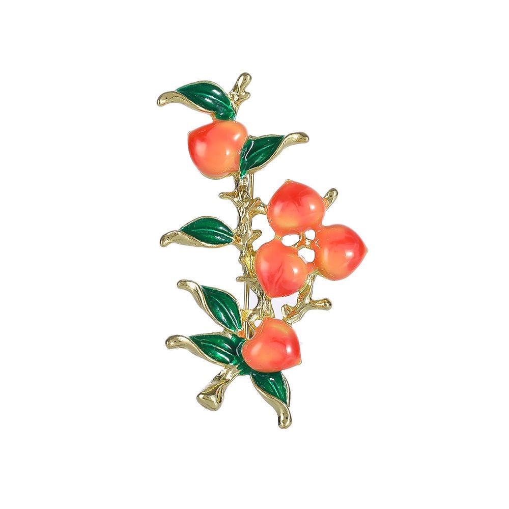 Alfinetes de broche, pêssego, esmalte, pinos de liga