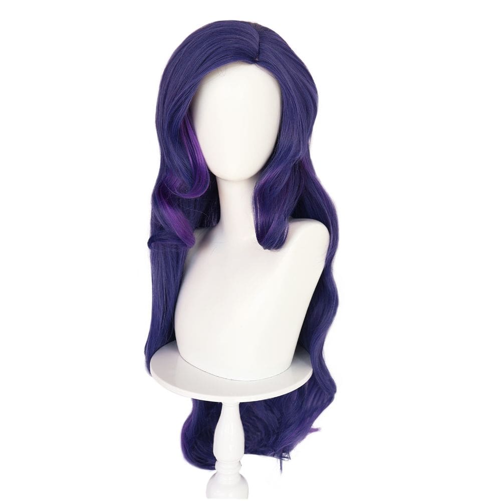 Peruca de cosplay Anime Charming Purple Waves 79 cm para mulheres e homens