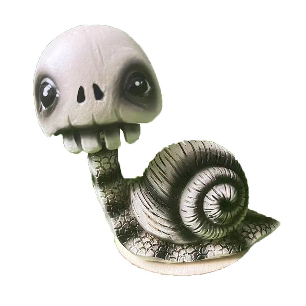 Escultura de decoração de jardim Skeleton Snail Resin 6x3x7.5cm