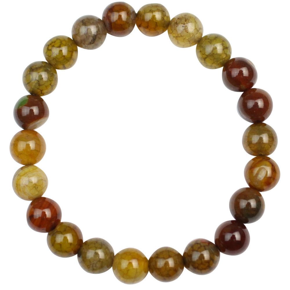 Pulseira de miçangas Dragon Vein Agate 8mm para homens e mulheres