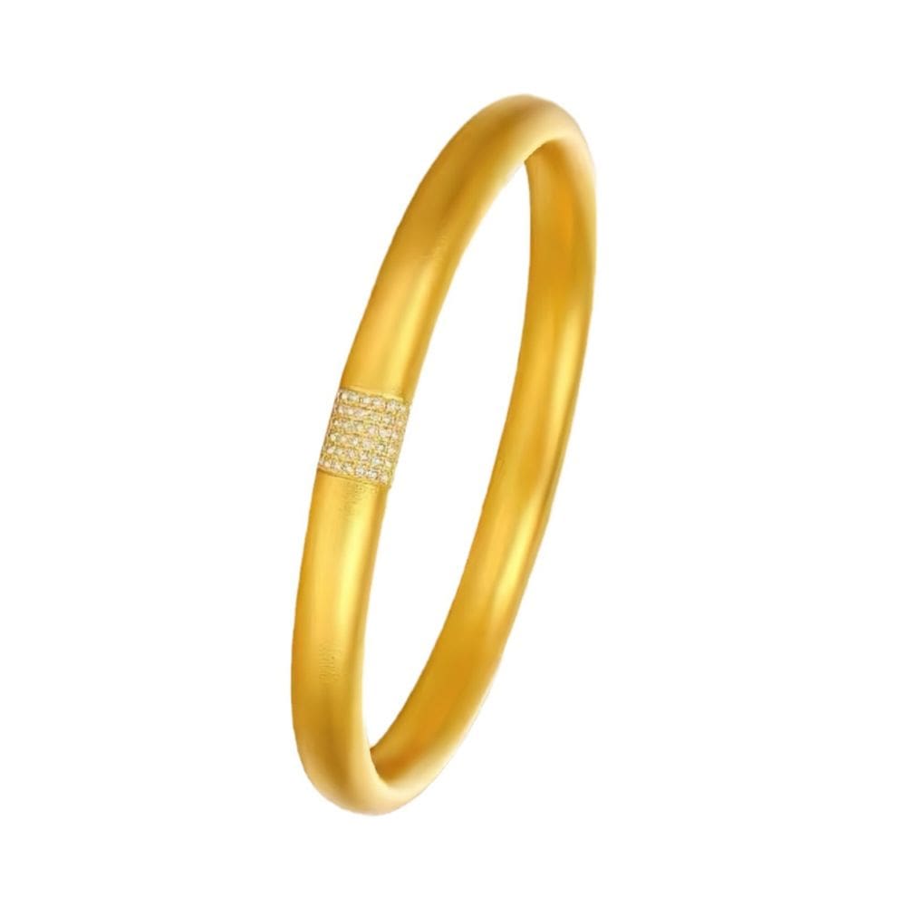 Pulseira Vietnamita Gold Placer Matte com strass
