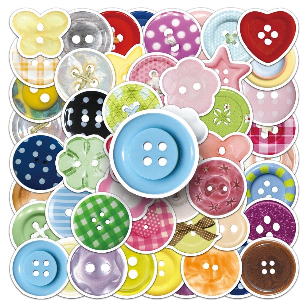 Pacote de adesivos Creative Graffiti Decalques, 50 unidades com tema de botão