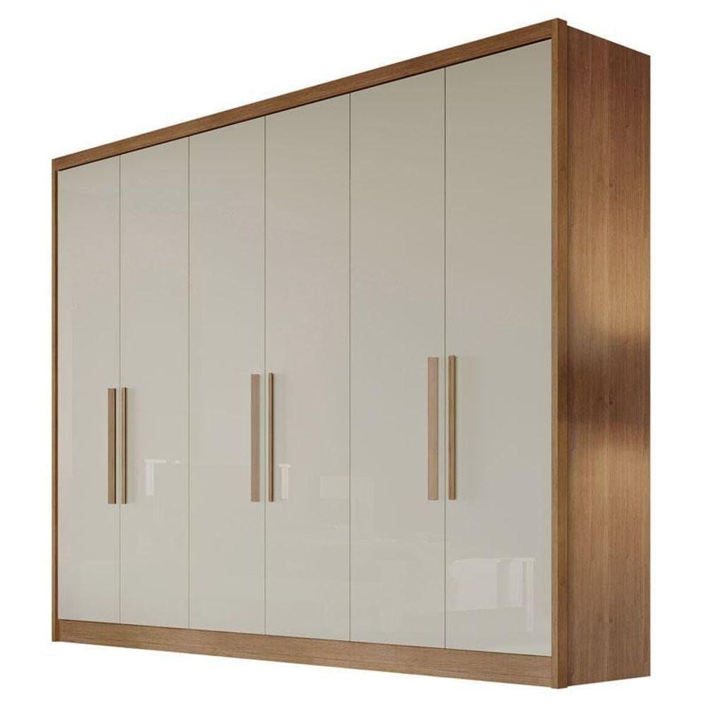 Guarda Roupa Casal New Messina 6 Portas 8 Gavetas Cumaru 25 Fendi - Horizonte