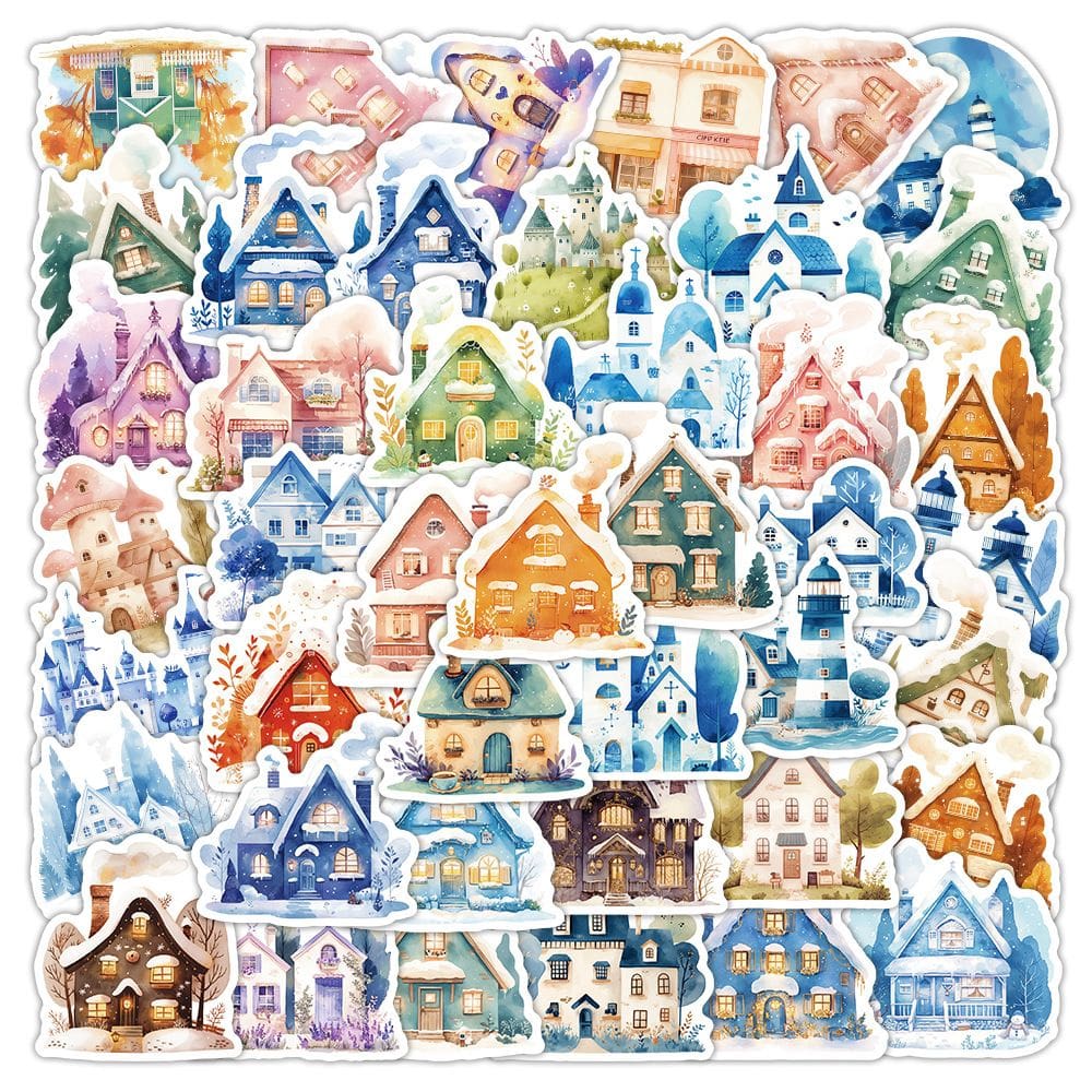 Pacote de adesivos Fairy Tale Cottage & Castle 54 unidades para crianças