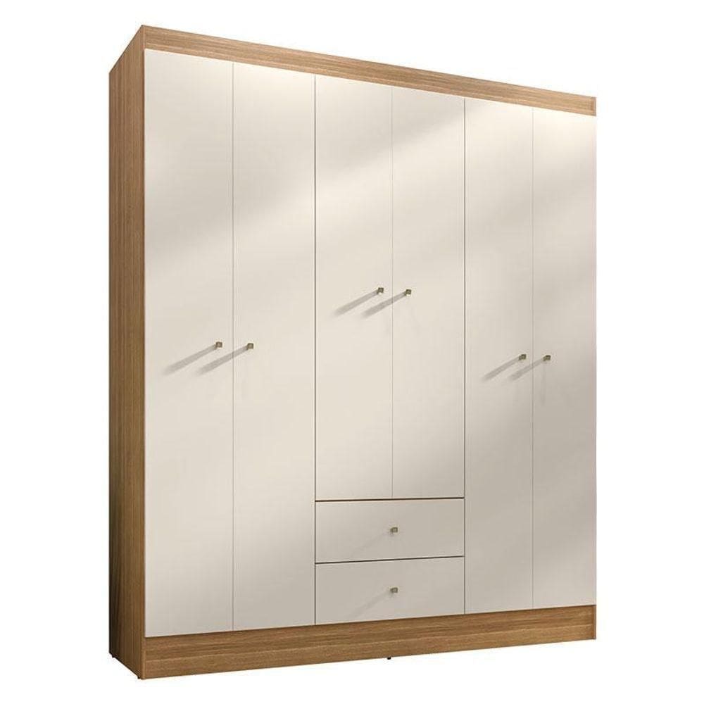 Guarda Roupa Casal Versa 6 Portas Freijó Off White Fosco - Kits Paraná