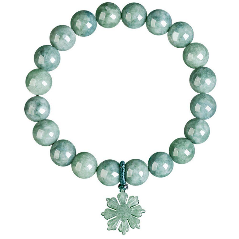 Pulseira natural A-Grade Jadeite Sunflower Charm 22g para mulheres