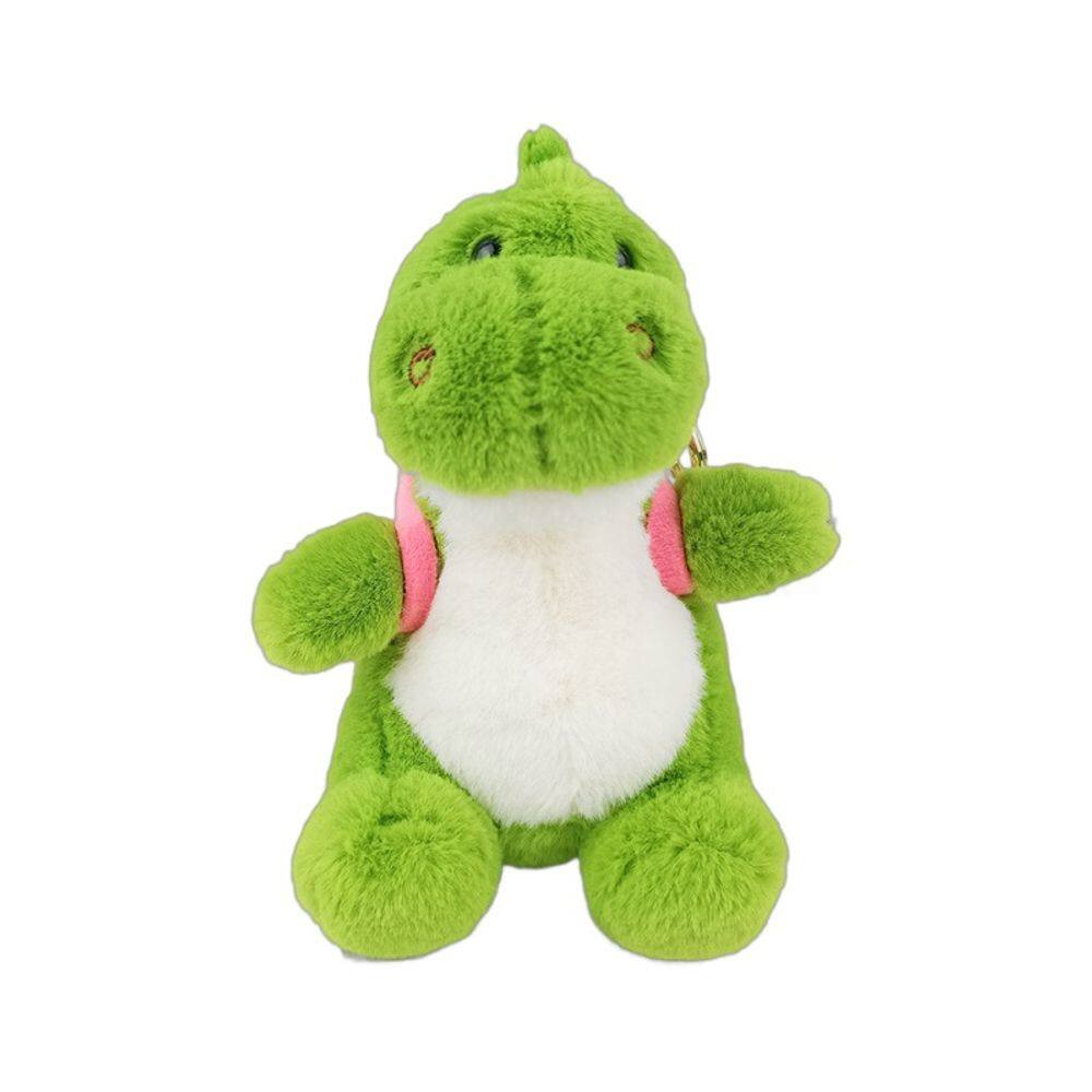 Chaveiro de dinossauro de pelúcia fofo T-Rex com mochila de morango