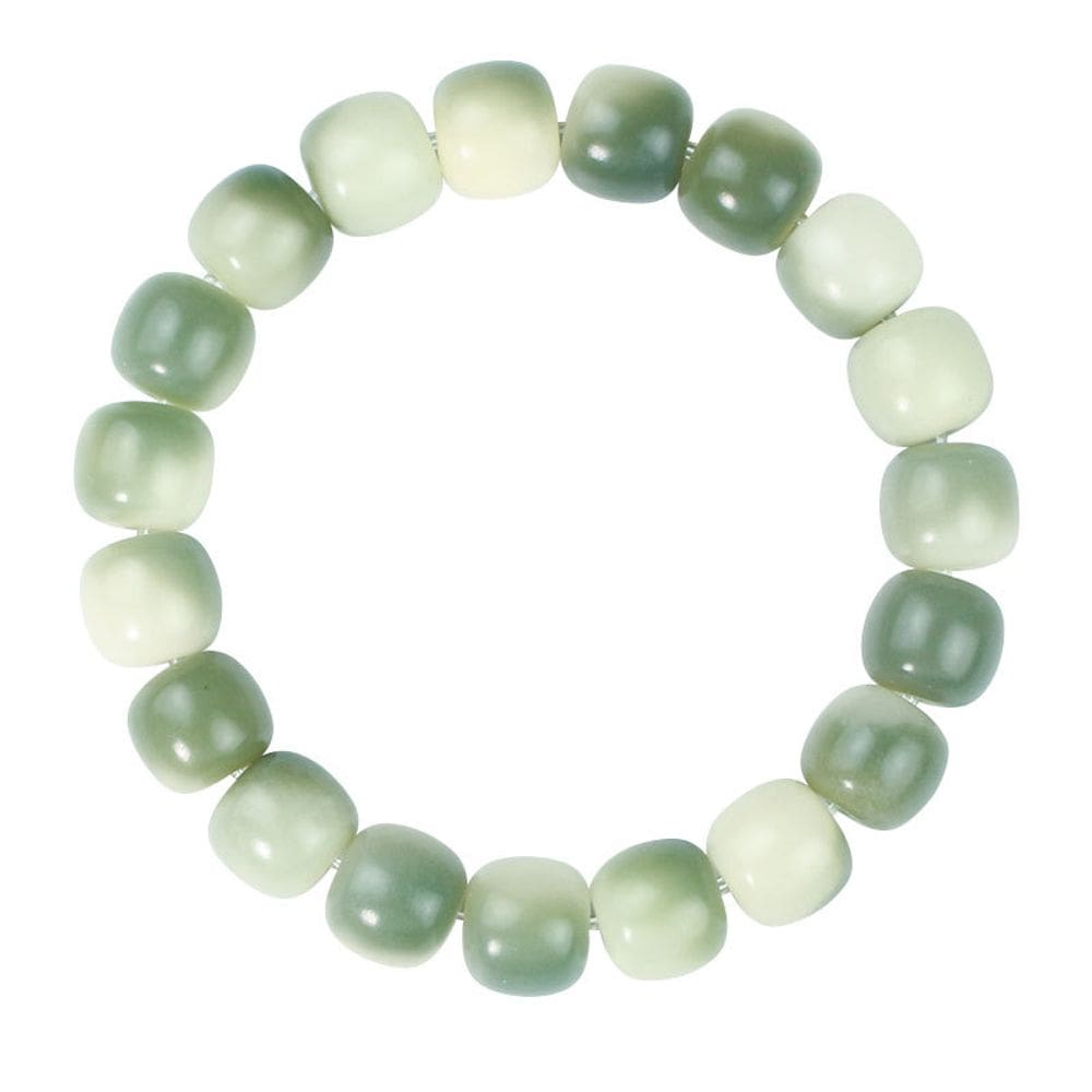 Pulseira de miçangas de Bodhi Root verde natural de 12 mm para mulheres