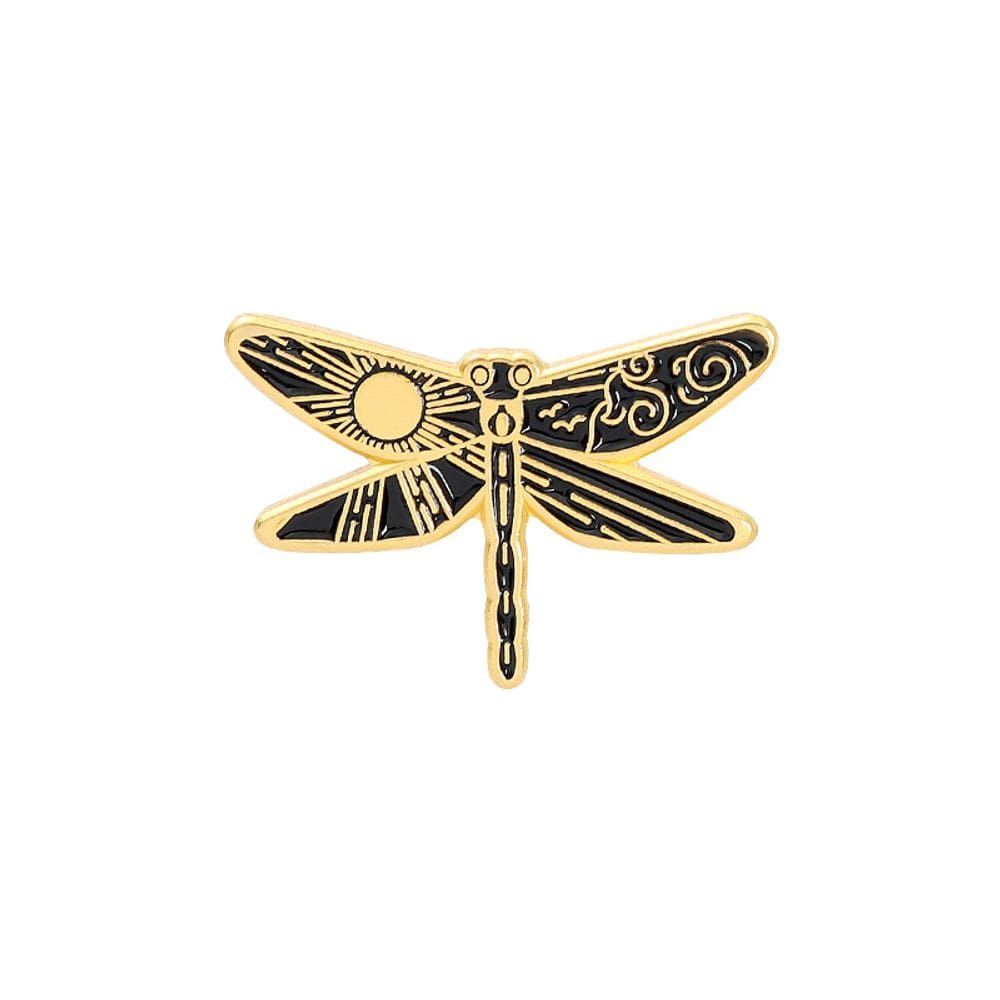 Broche Dragonfly em miniblusa de liga leve com design Sun Moon