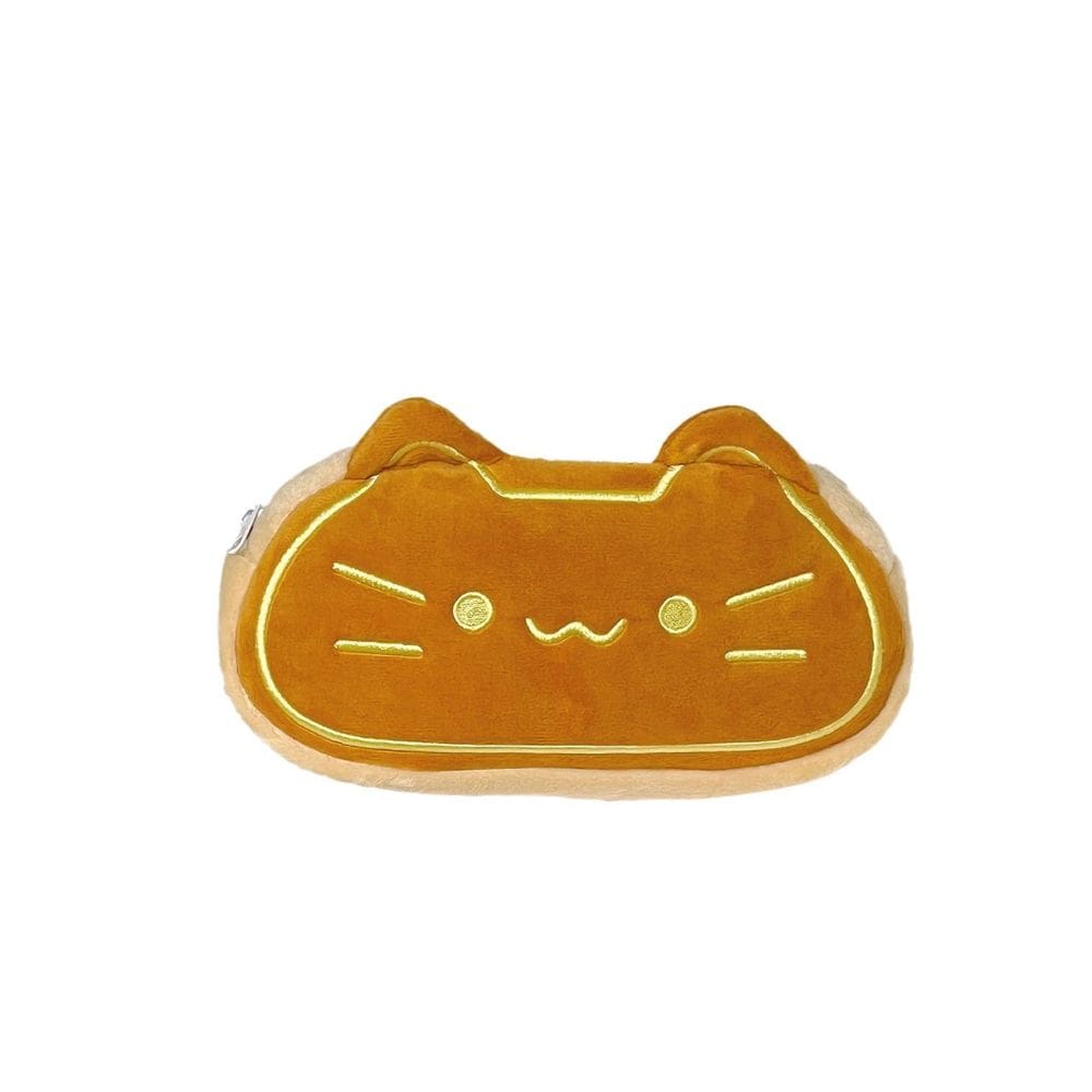 Estojo de lápis Cute Caramel Cat Plush de grande capacidade