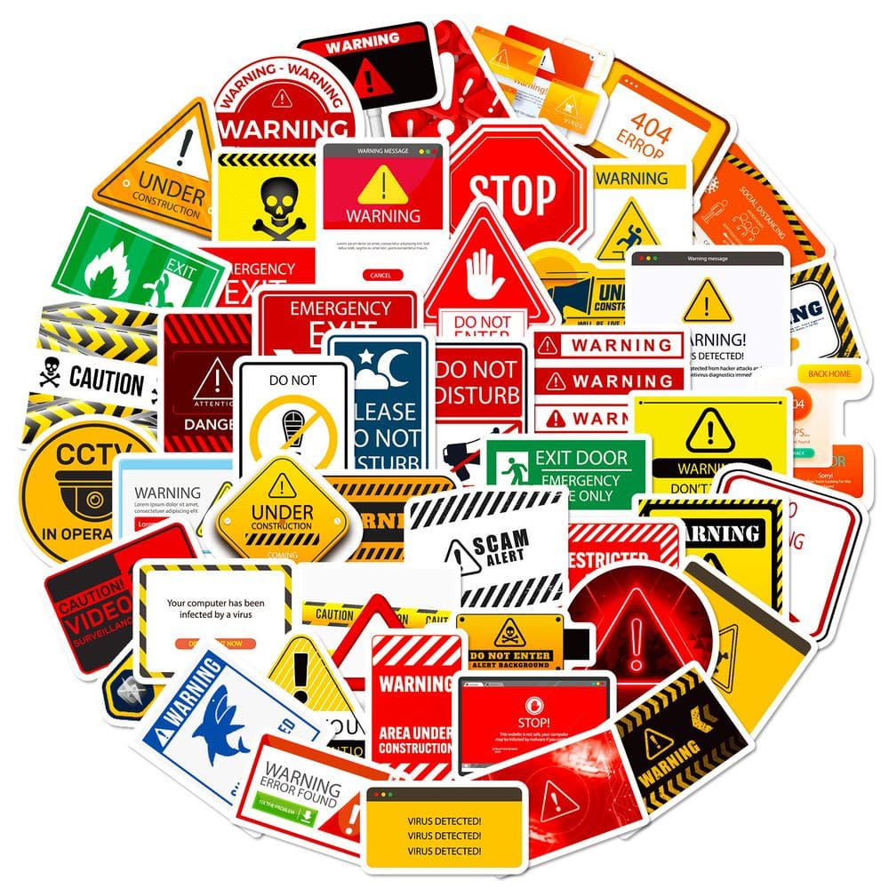 Adesivos sem aviso de entrada, 50 unidades de vinil impermeável para bricolage