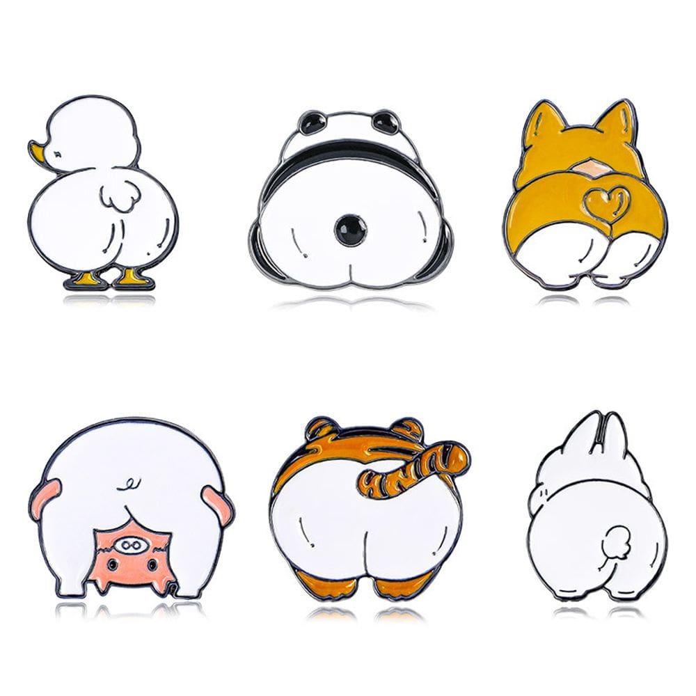 Conjunto de alfinetes de broche Funny Cartoon Animal Corgi Duck Panda Ti