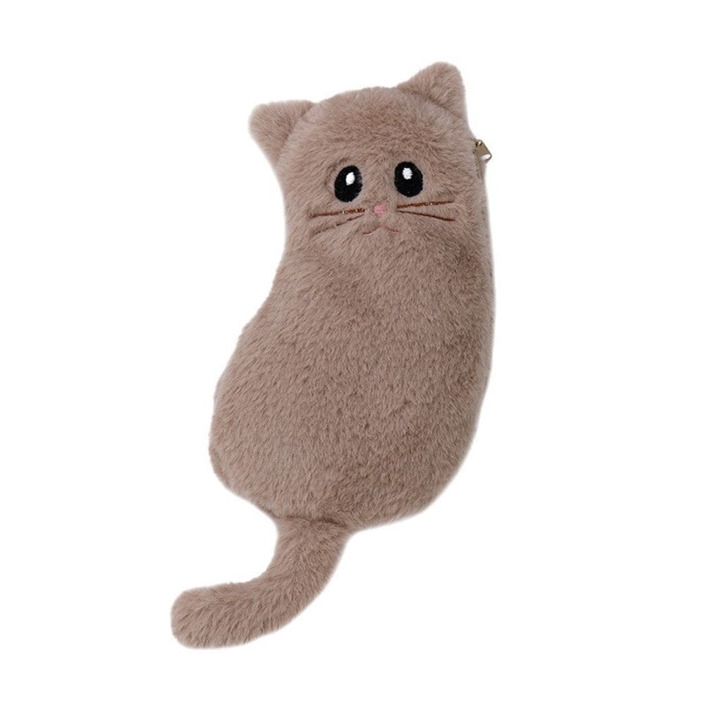 Estojo de lápis fofo de poliéster de pelúcia para gatos de estilo japonês grande