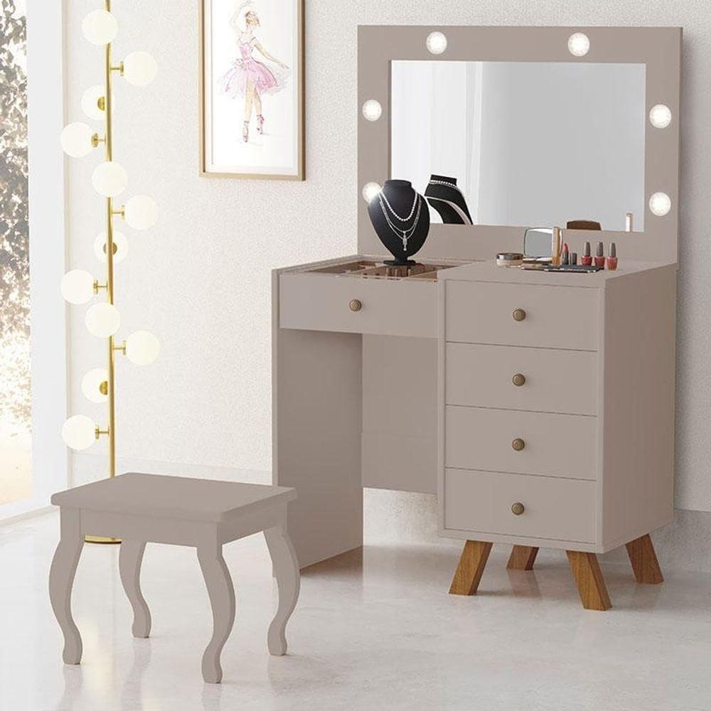 Penteadeira Camarim Luna Com Banqueta Mani - Luapa Móveis