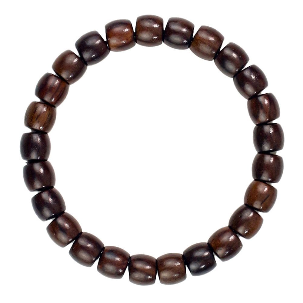 Pulseira Paorosa Wood com contas de cano de 7x8mm, fio único